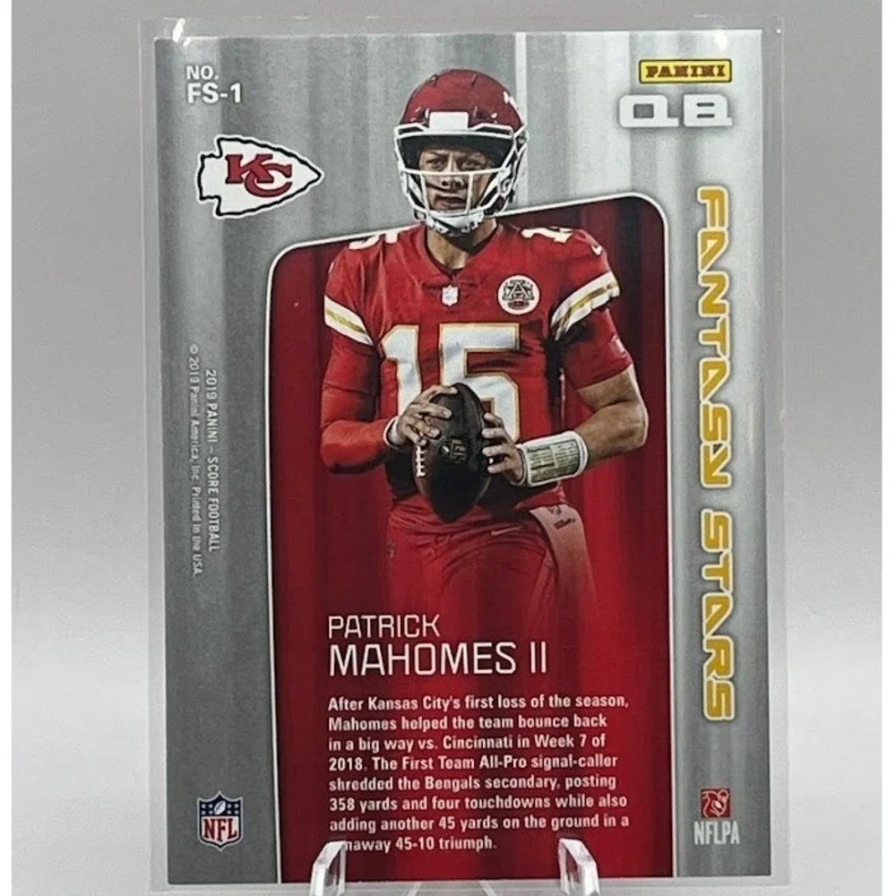 Patrick Mahomes II Fantasy Stars 2019 Panini Score FS-1 NFL Kansas City Chiefs